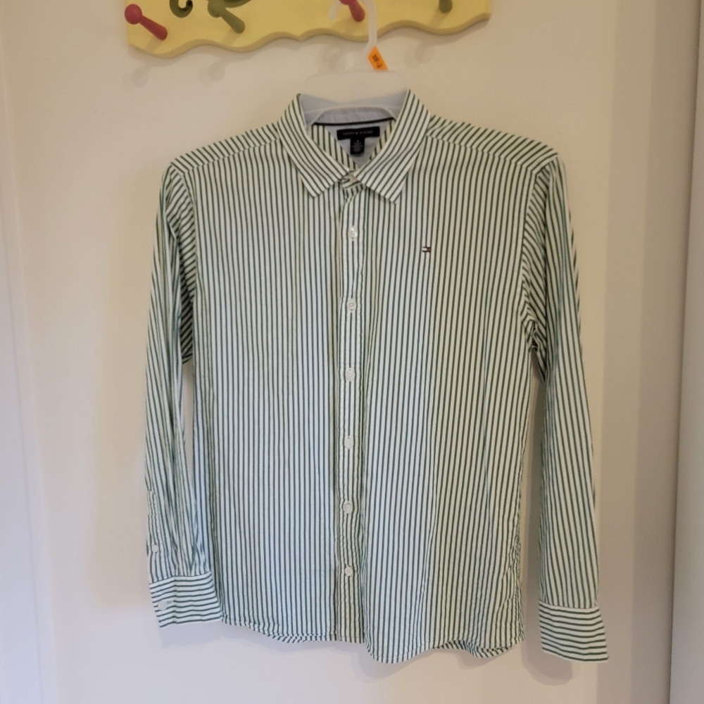 Striped Green Tommy Hilfiger Button Up